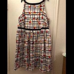 eShakti Floral Plaid High Neck Dress